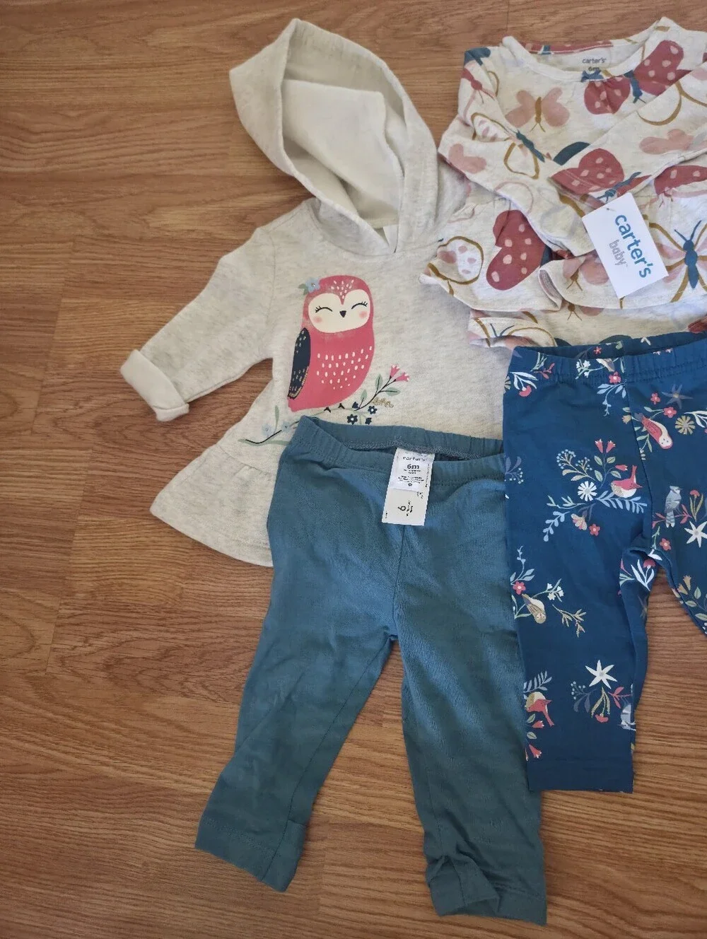 Carter's Girls 6 Months Bundle 5pc NWT Floral Owl Pink Hearts Ballerina Girly